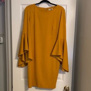 Neiman Marcus Bell-Sleeve Shift Dress